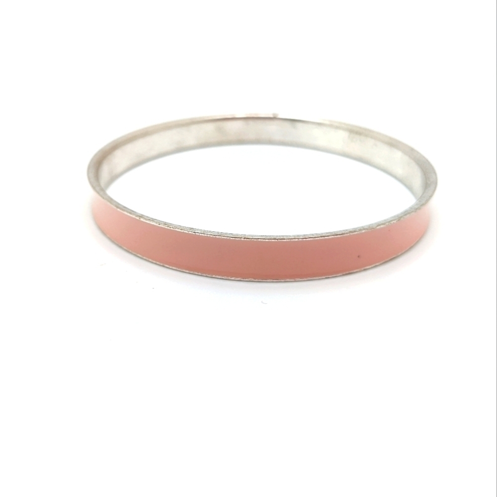 Stackable Salmon Enamel Bangles Duo - image 4